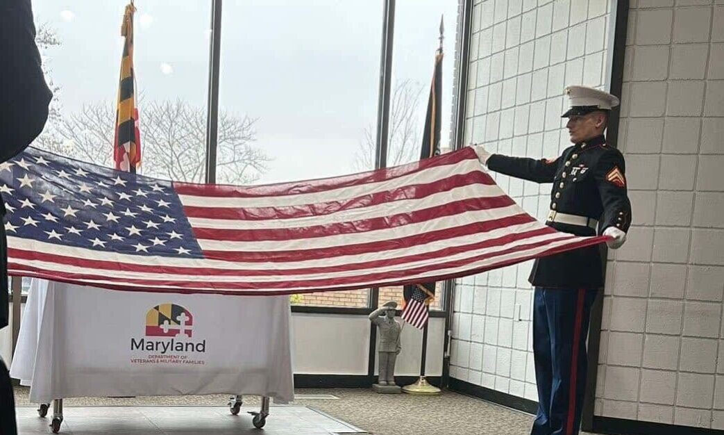 Folding the flag at Patterson Funeral