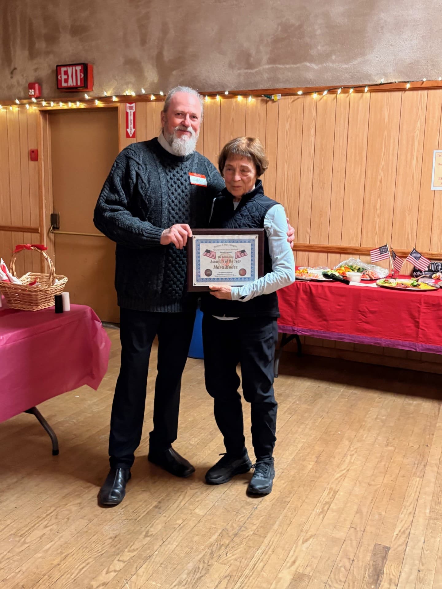Mara Modes, Associate of the Year for 2025 with Commandant Jim Koons 1/10/26