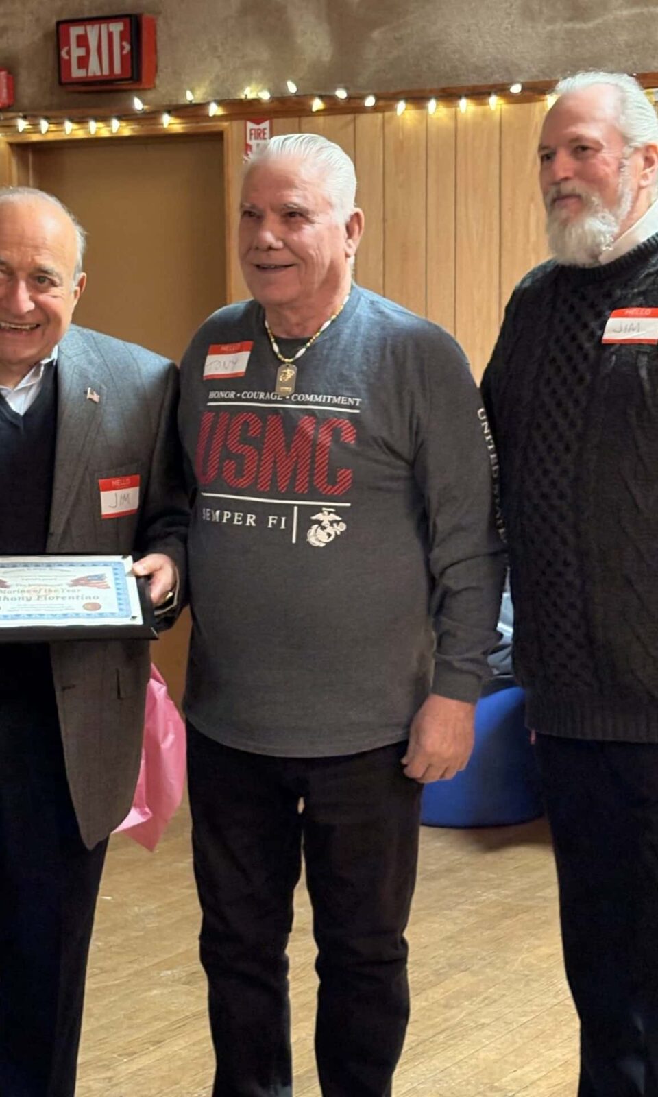 Tony Fiorentino presented with Marine of the Year 2025 by Jim Loizides and Commandant Jim Koons 1/10/26