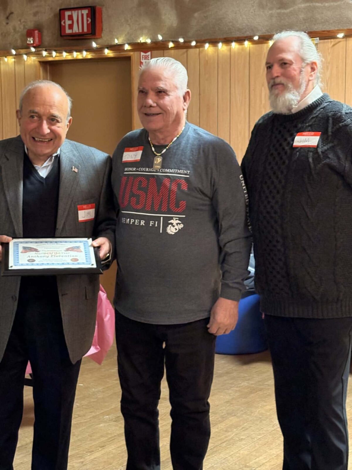 Tony Fiorentino presented with Marine of the Year 2025 by Jim Loizides and Commandant Jim Koons 1/10/26