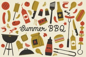 summer-bbq-set-free-vector Summer BBQ graphic